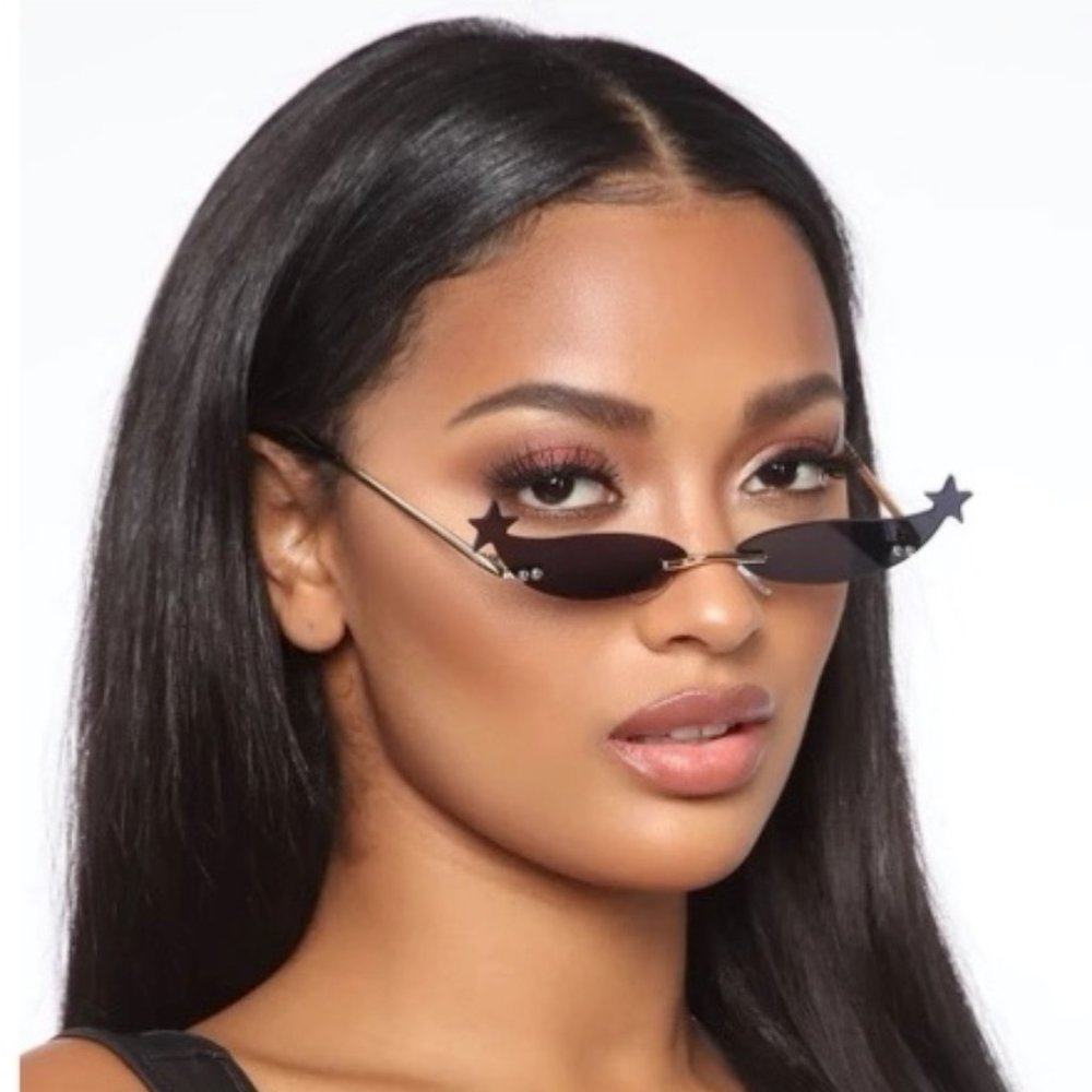 NWT - Fashion Nova Black Star Gazer Sunglasses